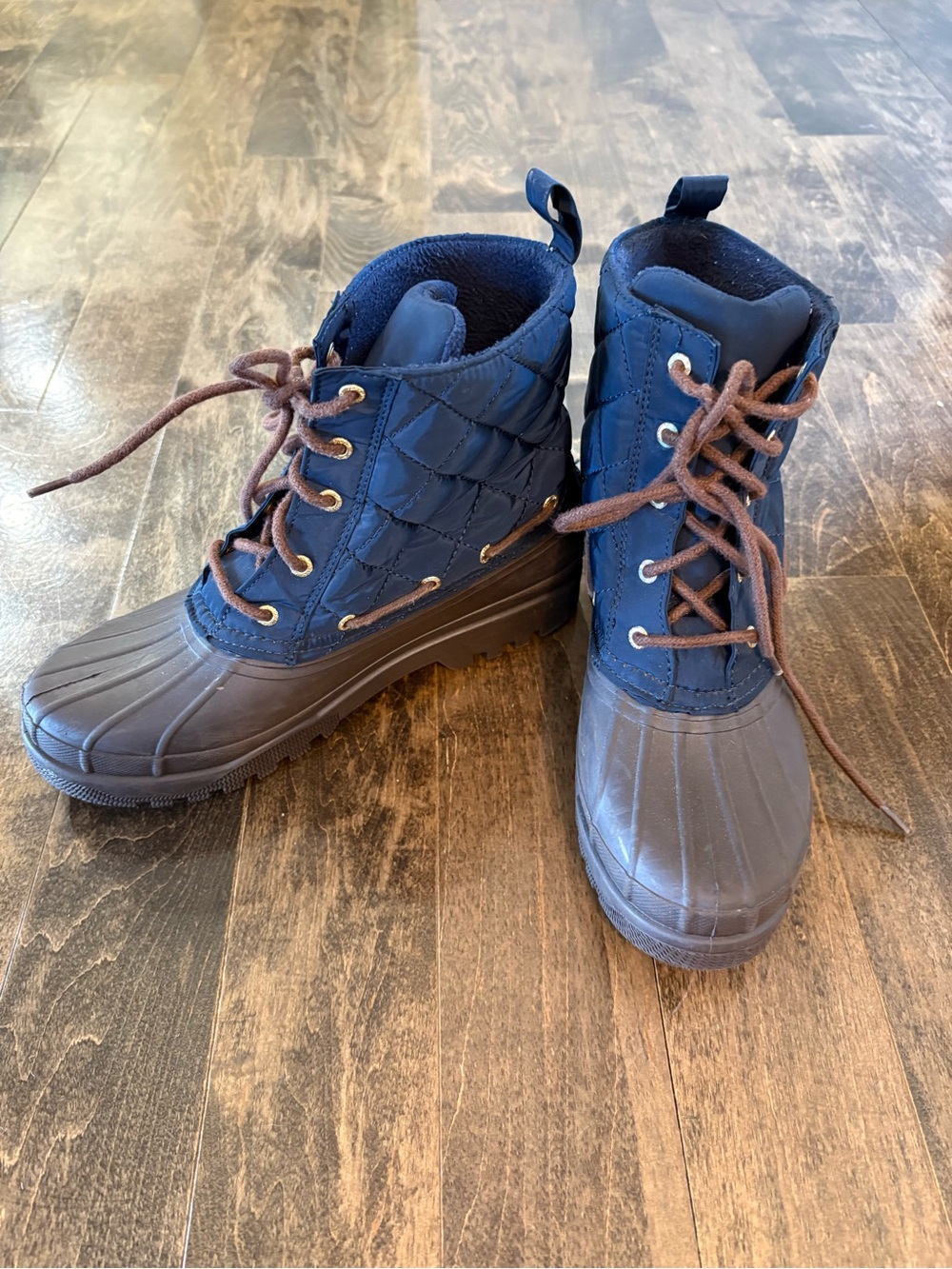 Sperry Waterproof Navy Quilted Duck Boots Sz 8.5